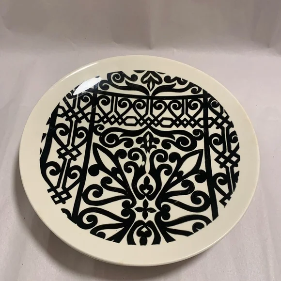 VTG MCM Elegant Black and White, China Dinner Plates LA MANCHA. Set of 4. - Picture 5 of 11